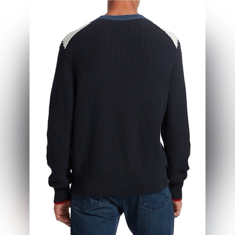 Rag & Bone Emory Intarsia Sweater Mens L Chevron Colorblock Cable Knit Cotton - Picture 4 of 15